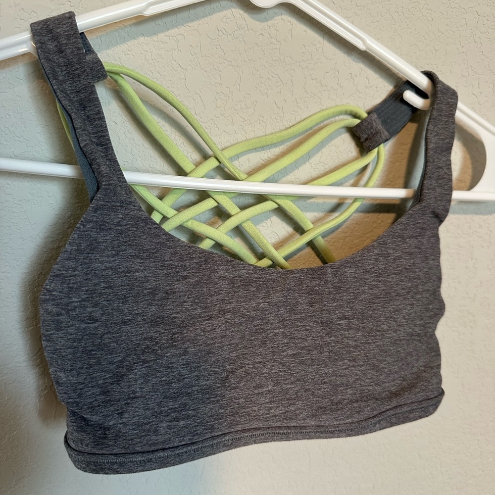 Lululemon- Gray Women's Strappy Back Sports Bra - Comfortable Support